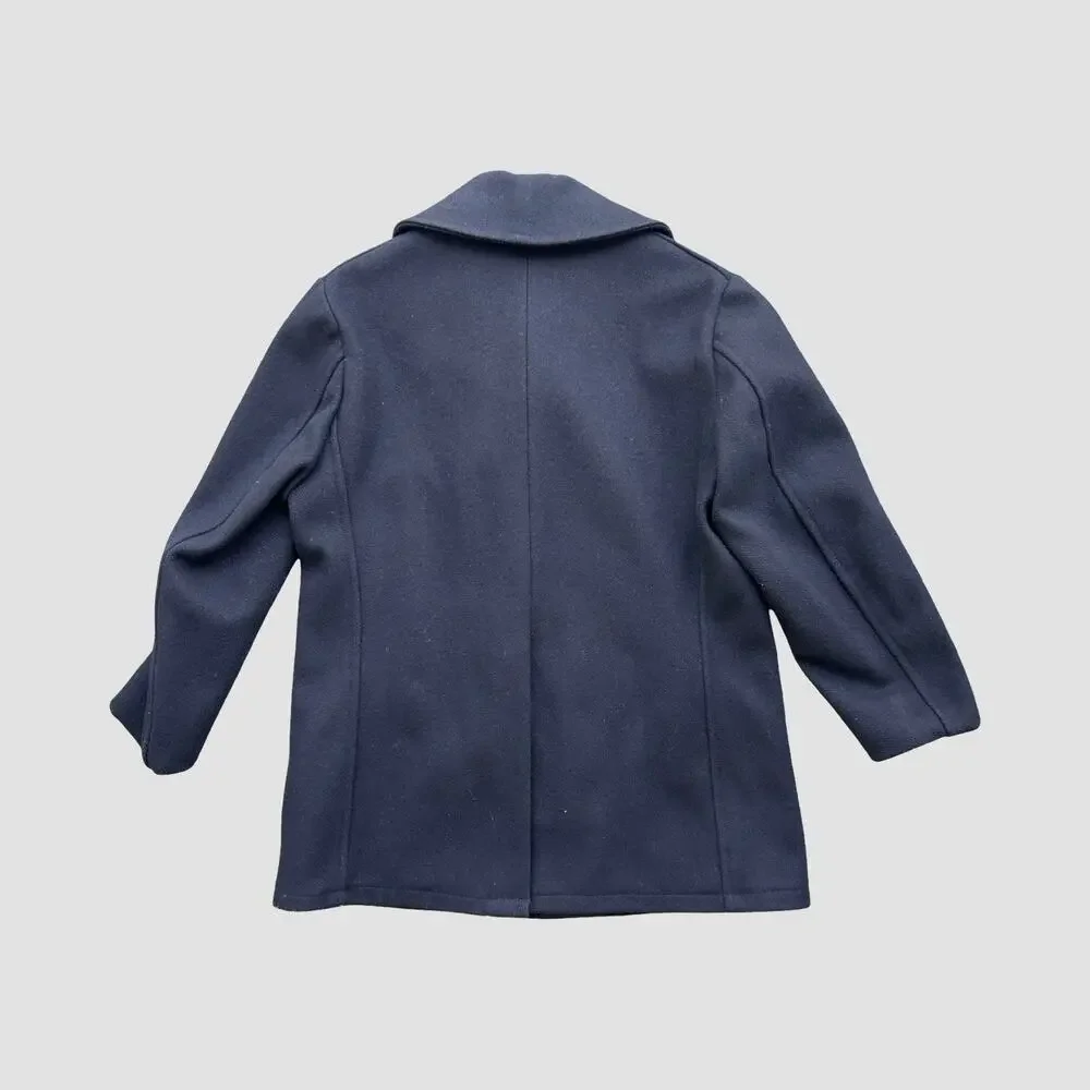 Fox Knapp Navy Wool Peacoat Men’s Size 42 USA Made Double Breasted Military Coat